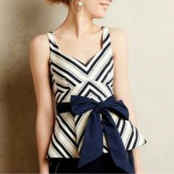 Maeve Tops - Anthropologie Maeve Nautical Peplum Top - 6